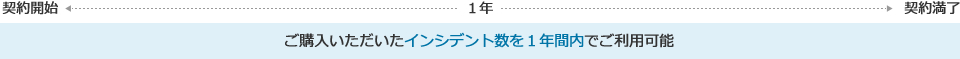 ご購入いただいたインシデント数を１年間内でご利用可能